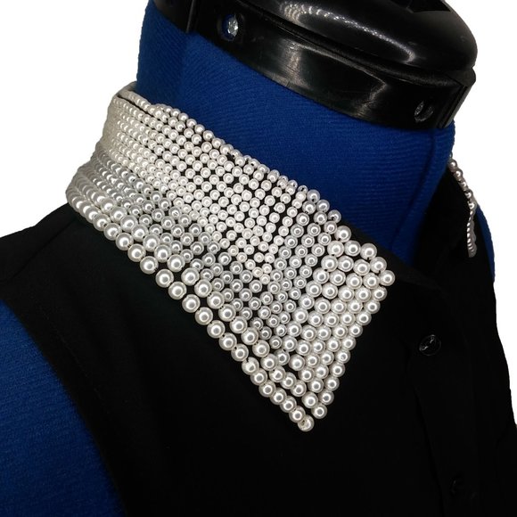 GUESS Pearl Collar Simona Sheer Top Size XS - Picture 3 of 9